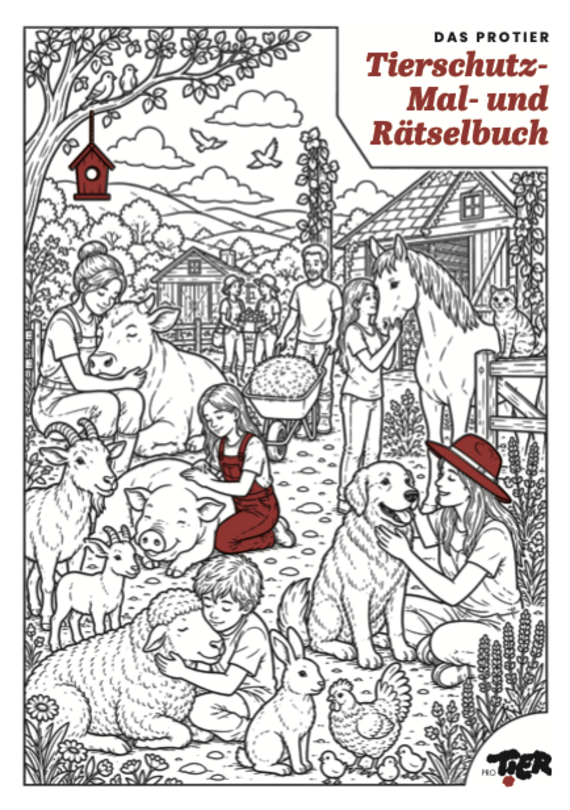 Tierschutz Mal- und Rätselbuch / Gegen Spende nach Wahl