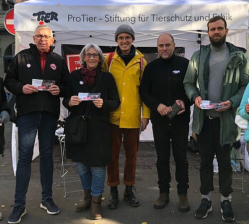 Standaktion in Zürich gegen Pelz!